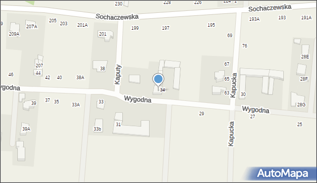 Kaputy, Wygodna, 36, mapa Kaputy