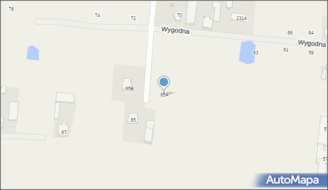 Kaputy, Wygodna, 65A, mapa Kaputy