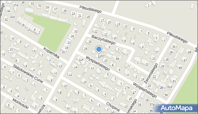 Karczew, Wyspiańskiego Stanisława, 12, mapa Karczew