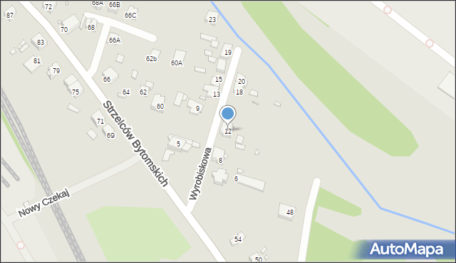Katowice, Wyrobiskowa, 12, mapa Katowic