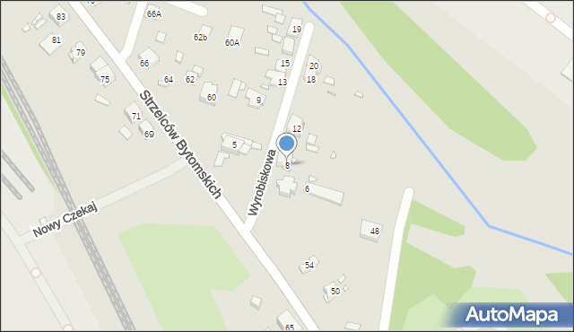 Katowice, Wyrobiskowa, 8, mapa Katowic