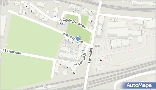 Katowice, Wypoczynkowa, 1, mapa Katowic