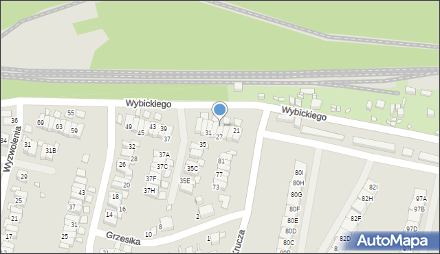 Katowice, Wybickiego Józefa, gen., 29, mapa Katowic