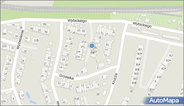 Katowice, Wybickiego Józefa, gen., 35E, mapa Katowic