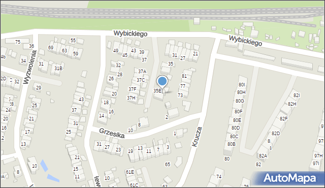 Katowice, Wybickiego Józefa, gen., 35F, mapa Katowic