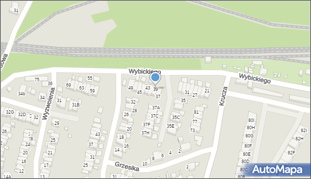 Katowice, Wybickiego Józefa, gen., 39, mapa Katowic