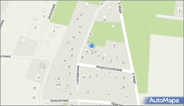 Kazimierz, Wypoczynkowa, 12, mapa Kazimierz