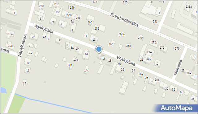 Kielce, Wydryńska, 16a, mapa Kielc