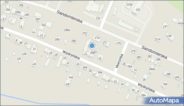 Kielce, Wydryńska, 23D, mapa Kielc