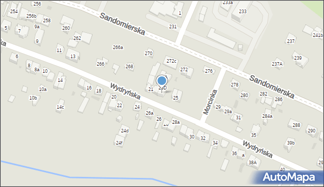 Kielce, Wydryńska, 23F, mapa Kielc