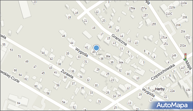 Kielce, Wygoda, 40a, mapa Kielc