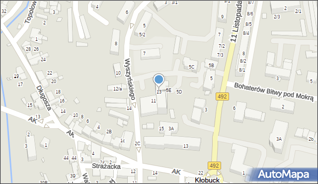 Kłobuck, Wyszyńskiego Stefana, ks. kard., 13, mapa Kłobuck