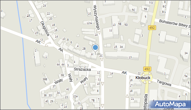 Kłobuck, Wyszyńskiego Stefana, ks. kard., 16, mapa Kłobuck