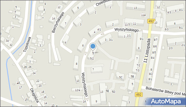 Kłobuck, Wyszyńskiego Stefana, ks. kard., 5, mapa Kłobuck