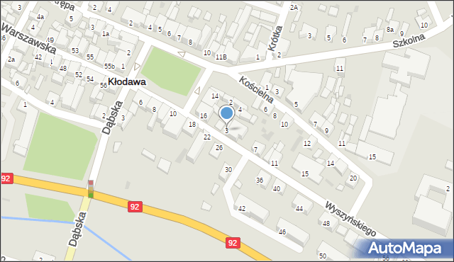 Kłodawa, Wyszyńskiego Stefana, ks. kard., 3, mapa Kłodawa