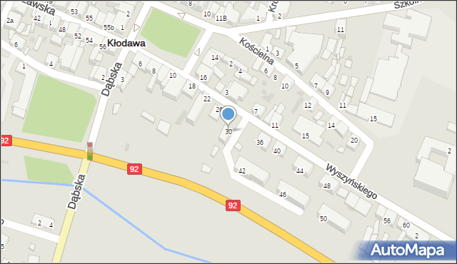 Kłodawa, Wyszyńskiego Stefana, ks. kard., 30, mapa Kłodawa