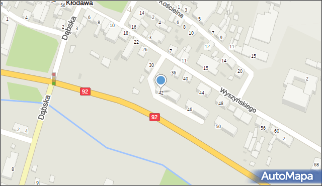 Kłodawa, Wyszyńskiego Stefana, ks. kard., 42, mapa Kłodawa