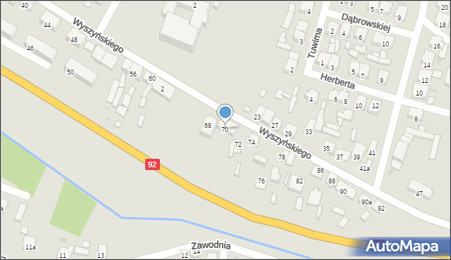 Kłodawa, Wyszyńskiego Stefana, ks. kard., 70, mapa Kłodawa