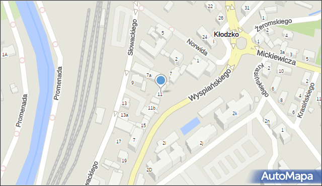 Kłodzko, Wyszyńskiego Stefana, ks. kard., 11, mapa Kłodzka