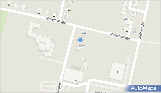 Kluczbork, Wyszyńskiego Stefana, ks. kard., 24C, mapa Kluczbork