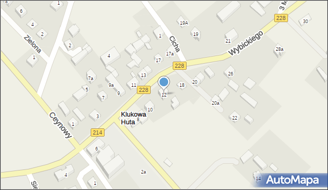 Klukowa Huta, Wybickiego Józefa, gen., 12, mapa Klukowa Huta