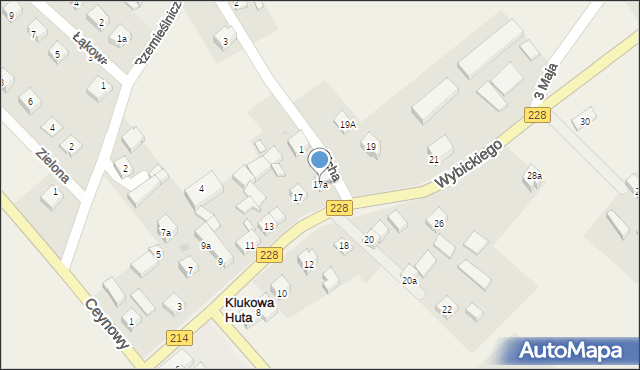 Klukowa Huta, Wybickiego Józefa, gen., 17a, mapa Klukowa Huta