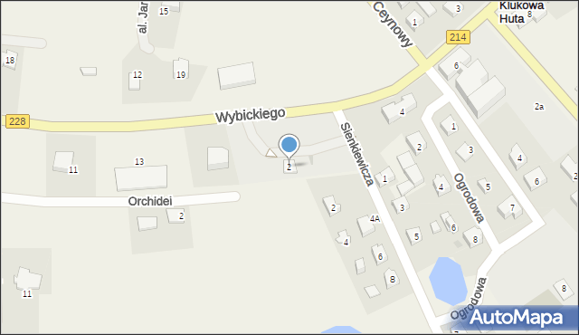 Klukowa Huta, Wybickiego Józefa, gen., 2, mapa Klukowa Huta