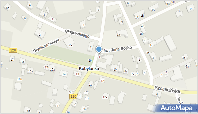 Kobylanka, Wyszyńskiego Stefana, ks. kard., 1, mapa Kobylanka
