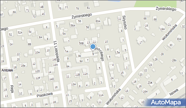 Kobyłka, Wysockiego Piotra, 9, mapa Kobyłka