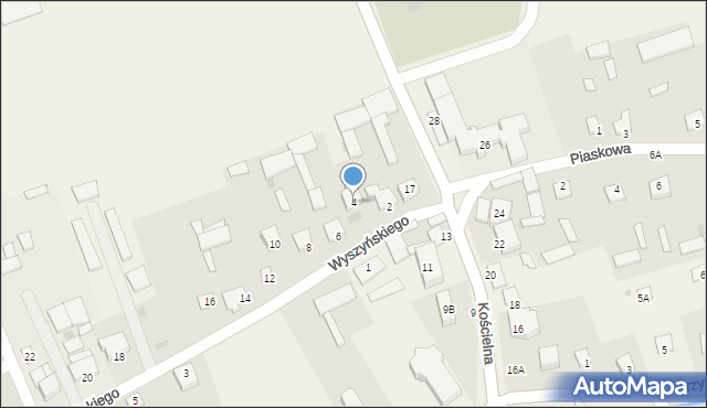 Kołaki Kościelne, Wyszyńskiego Stefana, ks. kard., 4, mapa Kołaki Kościelne
