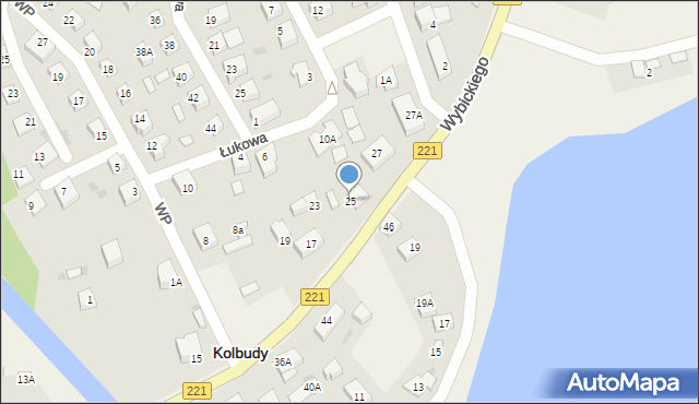 Kolbudy, Wybickiego Józefa, gen., 25, mapa Kolbudy