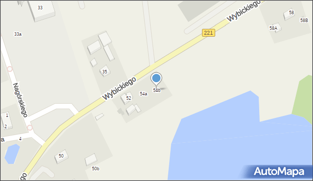 Kolbudy, Wybickiego Józefa, gen., 54b, mapa Kolbudy