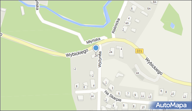 Kolbudy, Wyżynna, 2A, mapa Kolbudy