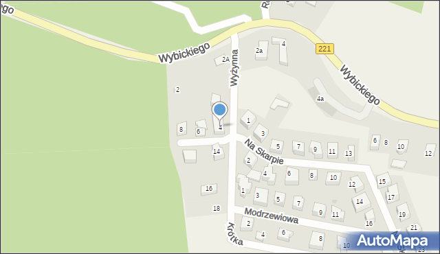 Kolbudy, Wyżynna, 4, mapa Kolbudy