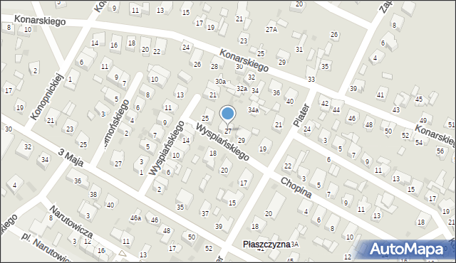 Koło, Wyspiańskiego Stanisława, 27, mapa Koło