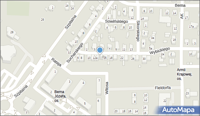 Konin, Wybickiego Józefa, gen., 14, mapa Konina