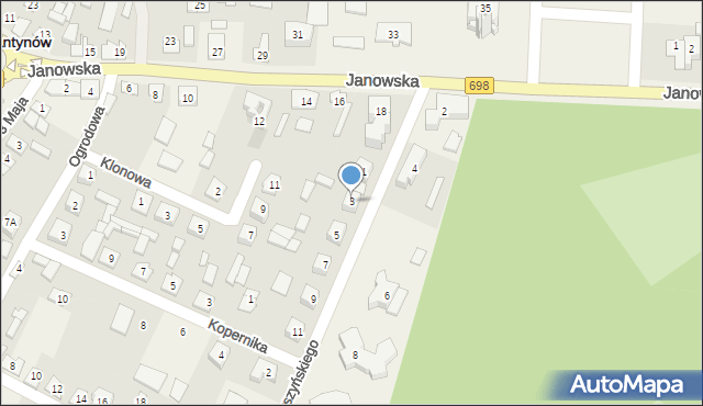 Konstantynów, Wyszyńskiego Stefana, ks. kard., 3, mapa Konstantynów