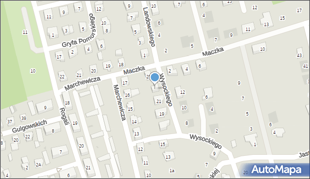 Kościerzyna, Wysockiego Piotra, 4, mapa Kościerzyna