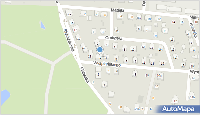 Kościerzyna, Wyspiańskiego Stanisława, 1, mapa Kościerzyna