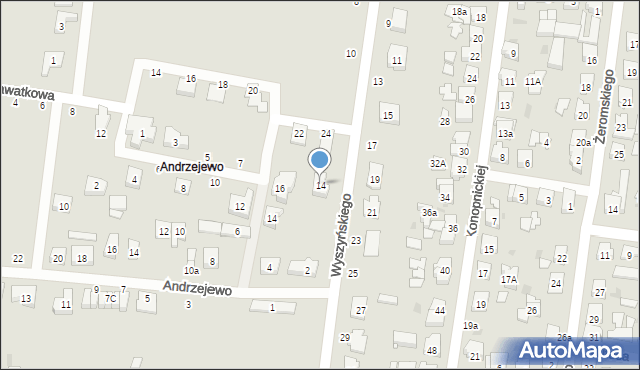 Kostrzyn, Wyszyńskiego Stefana, ks. prym. kard., 14, mapa Kostrzyn