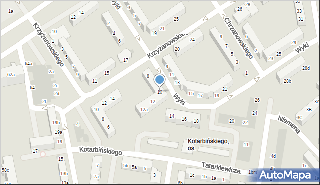 Koszalin, Wyki Kazimierza, 10, mapa Koszalina