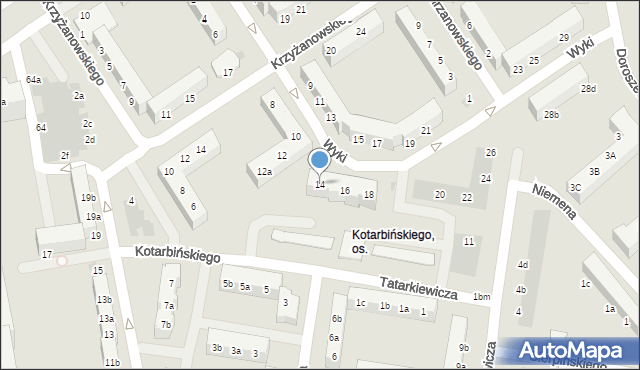 Koszalin, Wyki Kazimierza, 14, mapa Koszalina