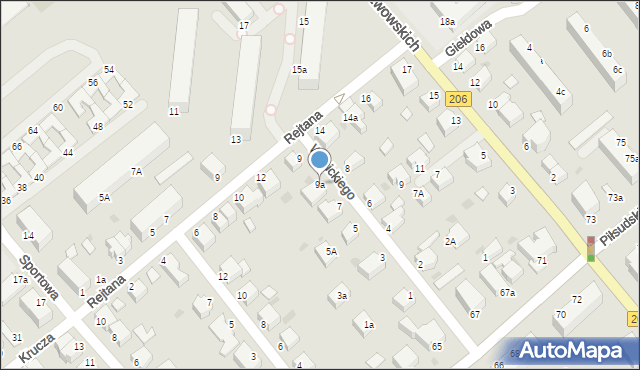 Koszalin, Wybickiego Józefa, gen., 9a, mapa Koszalina