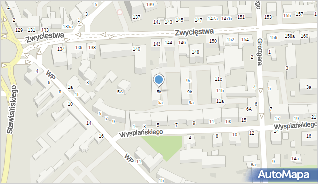 Koszalin, Wyspiańskiego Stanisława, 5b, mapa Koszalina