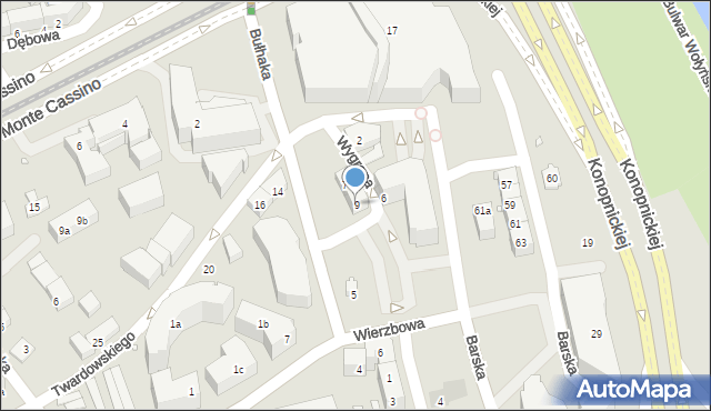 Kraków, Wygrana, 9, mapa Krakowa