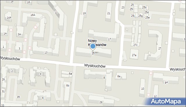 Kraków, Wysłouchów Marii i Bolesława, 15, mapa Krakowa