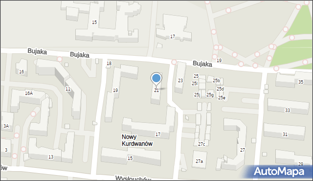 Kraków, Wysłouchów Marii i Bolesława, 21, mapa Krakowa