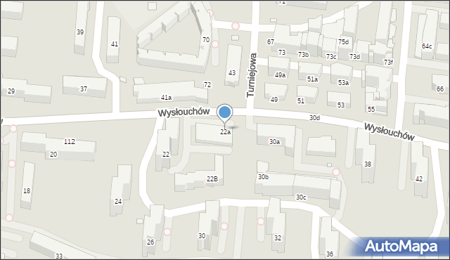 Kraków, Wysłouchów Marii i Bolesława, 22a, mapa Krakowa