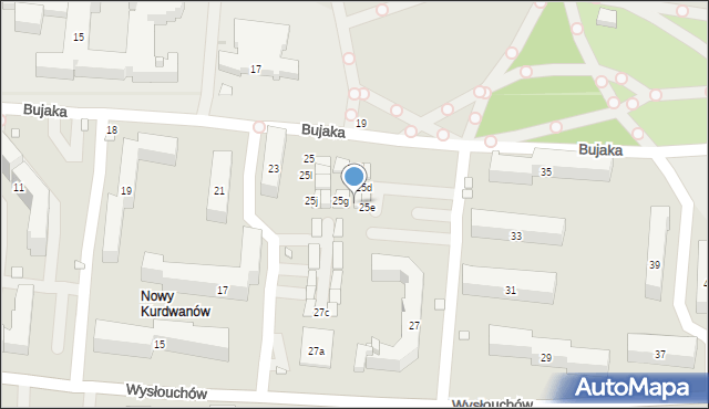 Kraków, Wysłouchów Marii i Bolesława, 25f, mapa Krakowa