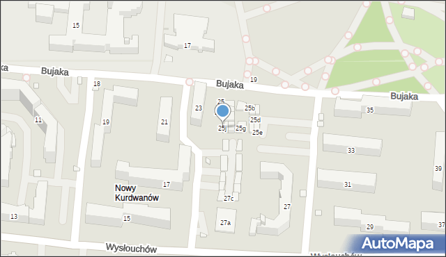 Kraków, Wysłouchów Marii i Bolesława, 25j, mapa Krakowa